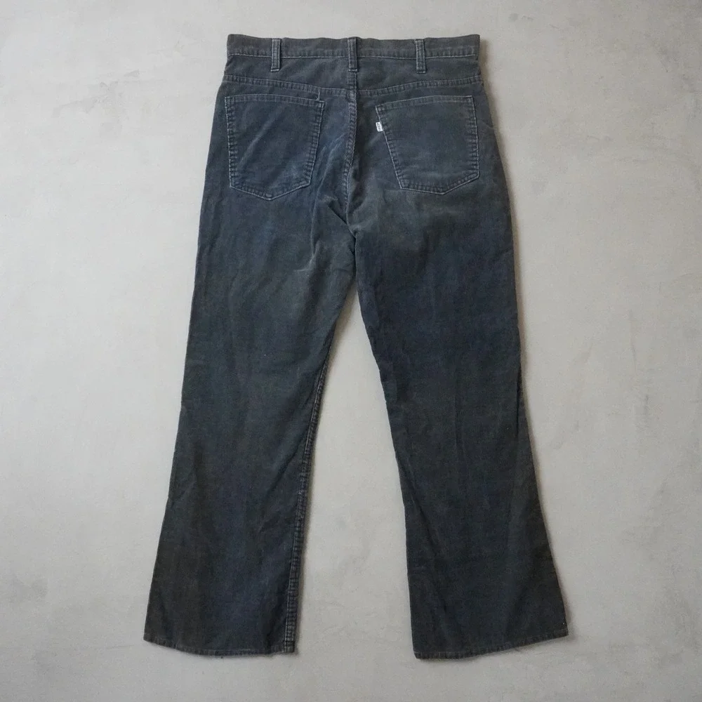 Vintage Levis Corduroy Pants 34x28 Mens 80s Grey White Tab Straight Leg Cord